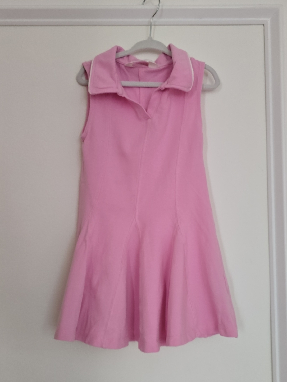 H&M Pink Sleeveless Collared Flared Dress
